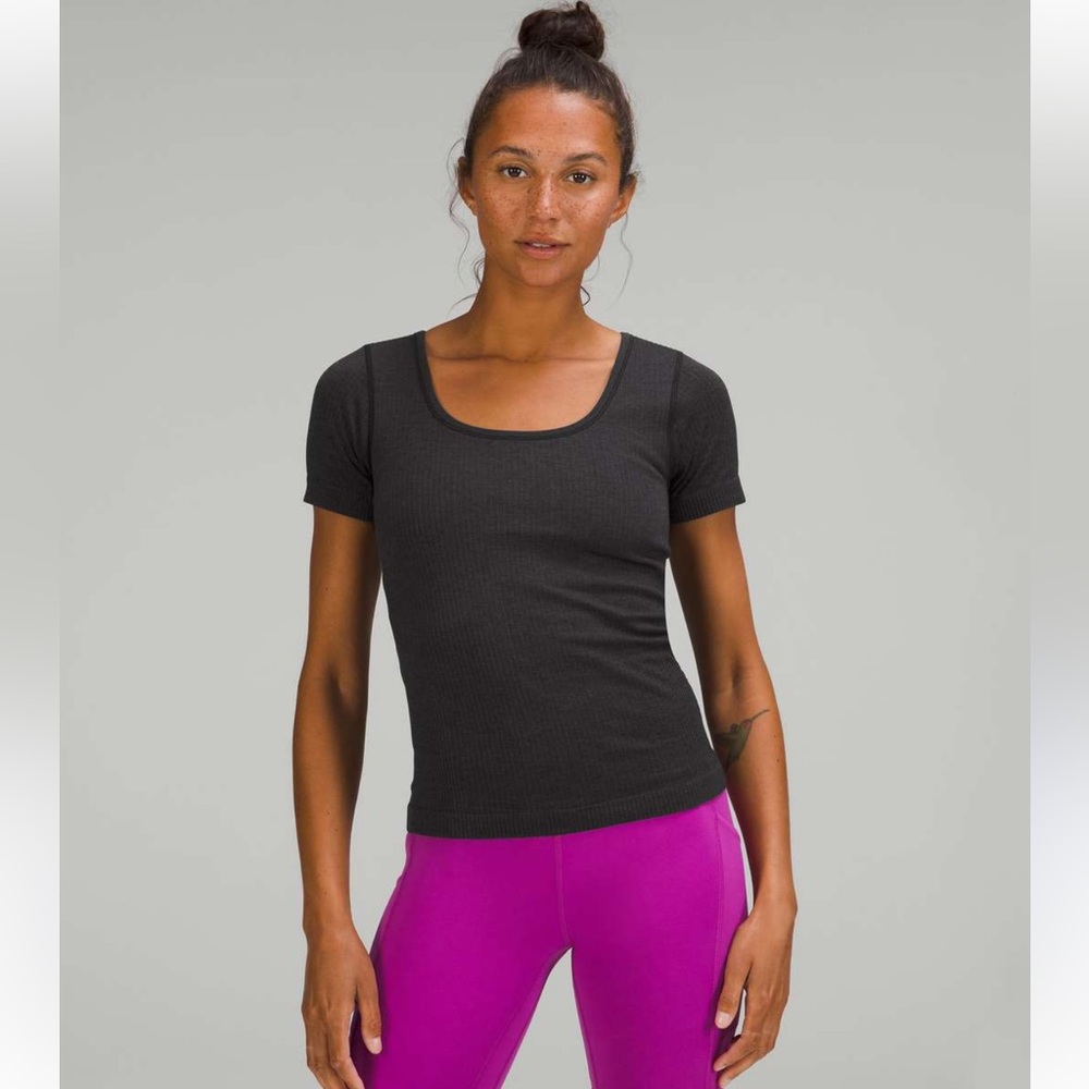 Lululemon Ebb To Street Black Ribbed Workout Athleisure